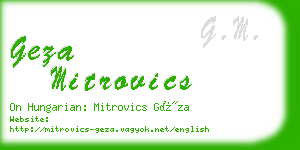 geza mitrovics business card